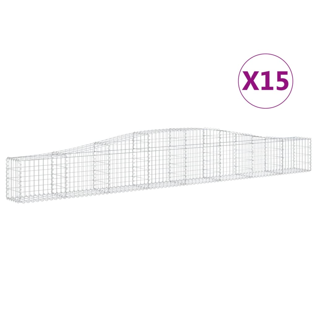 15 db íves horganyzott vas gabion kosár 400x30x40/60 cm 2