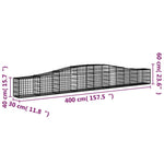 15 db íves horganyzott vas gabion kosár 400x30x40/60 cm 6
