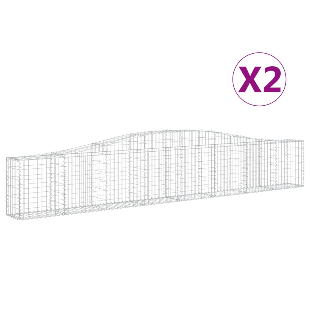 2 db íves horganyzott vas gabion kosár 400x30x60/80 cm 2