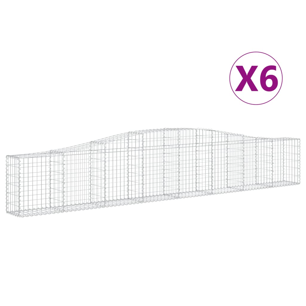 6 db íves horganyzott vas gabion kosár 400x30x60/80 cm 2