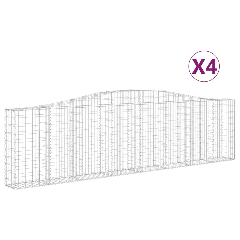 4 db íves horganyzott vas gabion kosár 400x30x100/120 cm 2