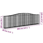4 db íves horganyzott vas gabion kosár 400x30x100/120 cm 6