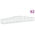 2 db íves horganyzott vas gabion kosár 400x50x40/60 cm 2