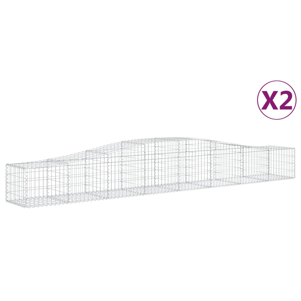 2 db íves horganyzott vas gabion kosár 400x50x40/60 cm 2