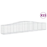 15 db íves horganyzott vas gabion kosár 400x50x60/80 cm 2