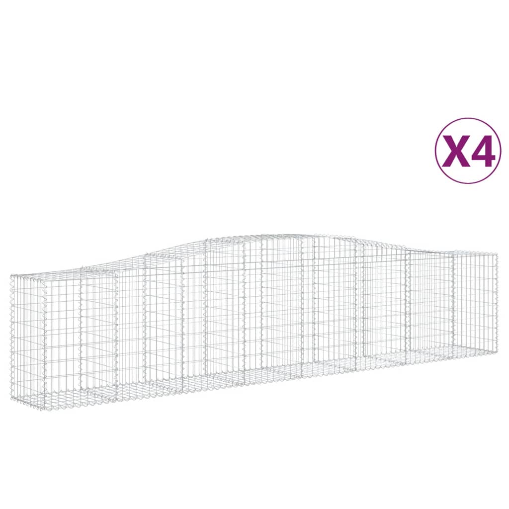 4 db íves horganyzott vas gabion kosár 400x50x80/100 cm 2