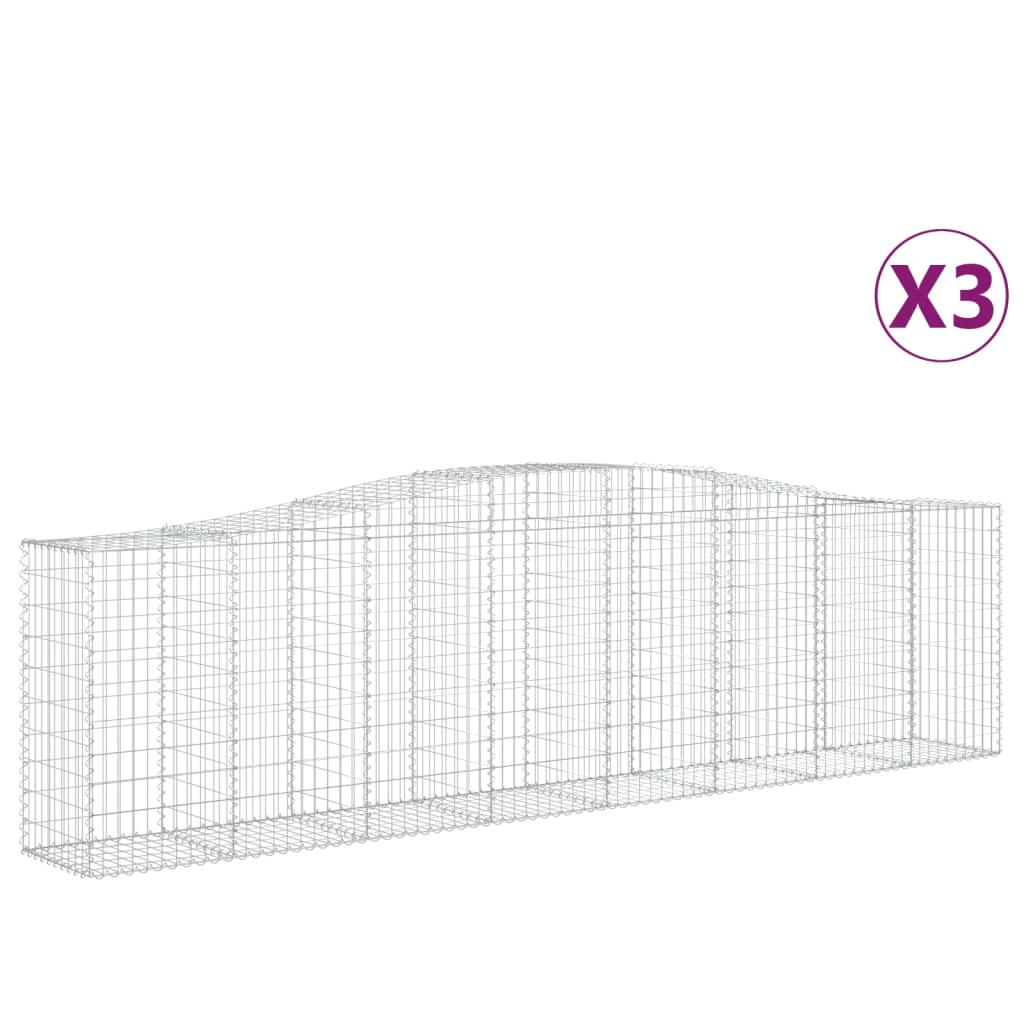 3 db íves horganyzott vas gabion kosár 400x50x100/120 cm 2