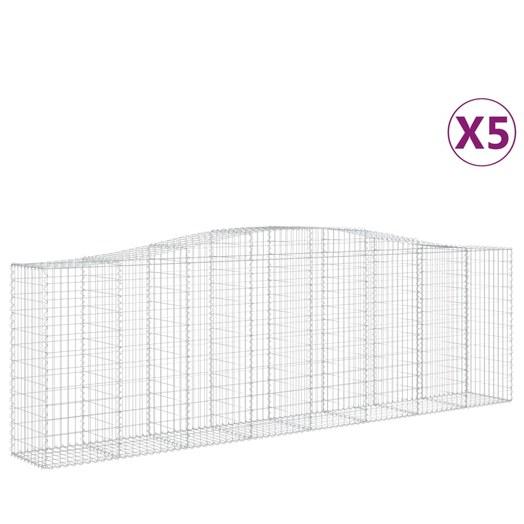 5 db íves horganyzott vas gabion kosár 400x50x120/140 cm 2