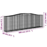 5 db íves horganyzott vas gabion kosár 400x50x120/140 cm 6