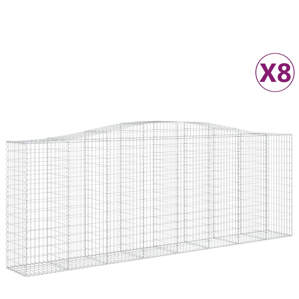 8 db íves horganyzott vas gabion kosár 400x50x140/160 cm 2