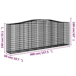 8 db íves horganyzott vas gabion kosár 400x50x140/160 cm 6