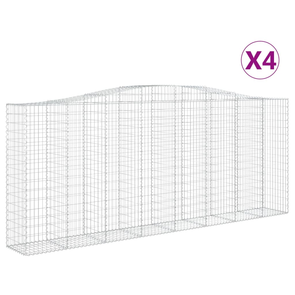 4 db íves horganyzott vas gabion kosár 400x50x160/180 cm 2