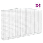 4 db íves horganyzott vas gabion kosár 400x50x220/240 cm 2