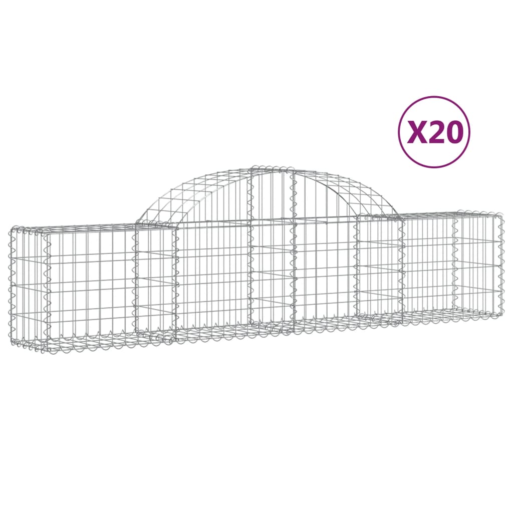 20 db íves horganyzott vas gabion kosár 200x30x40/60 cm 2