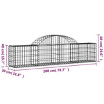 20 db íves horganyzott vas gabion kosár 200x30x40/60 cm 6