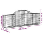 10 db íves horganyzott vas gabion kosár 200x30x60/80 cm 6