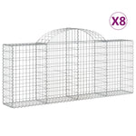 8 db íves horganyzott vas gabion kosár 200x30x80/100 cm 2