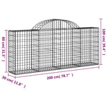 8 db íves horganyzott vas gabion kosár 200x30x80/100 cm 6