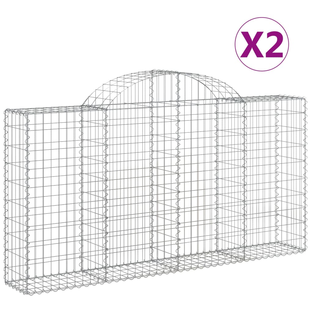 2 db íves horganyzott vas gabion kosár 200x30x100/120 cm 2