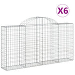 6 db íves horganyzott vas gabion kosár 200x30x100/120 cm 2
