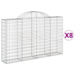 8 db íves horganyzott vas gabion kosár 200x30x120/140 cm 2