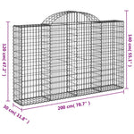 8 db íves horganyzott vas gabion kosár 200x30x120/140 cm 6