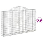 9 db íves horganyzott vas gabion kosár 200x30x120/140 cm 2