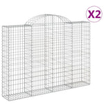 2 db íves horganyzott vas gabion kosár 200x30x140/160 cm 2