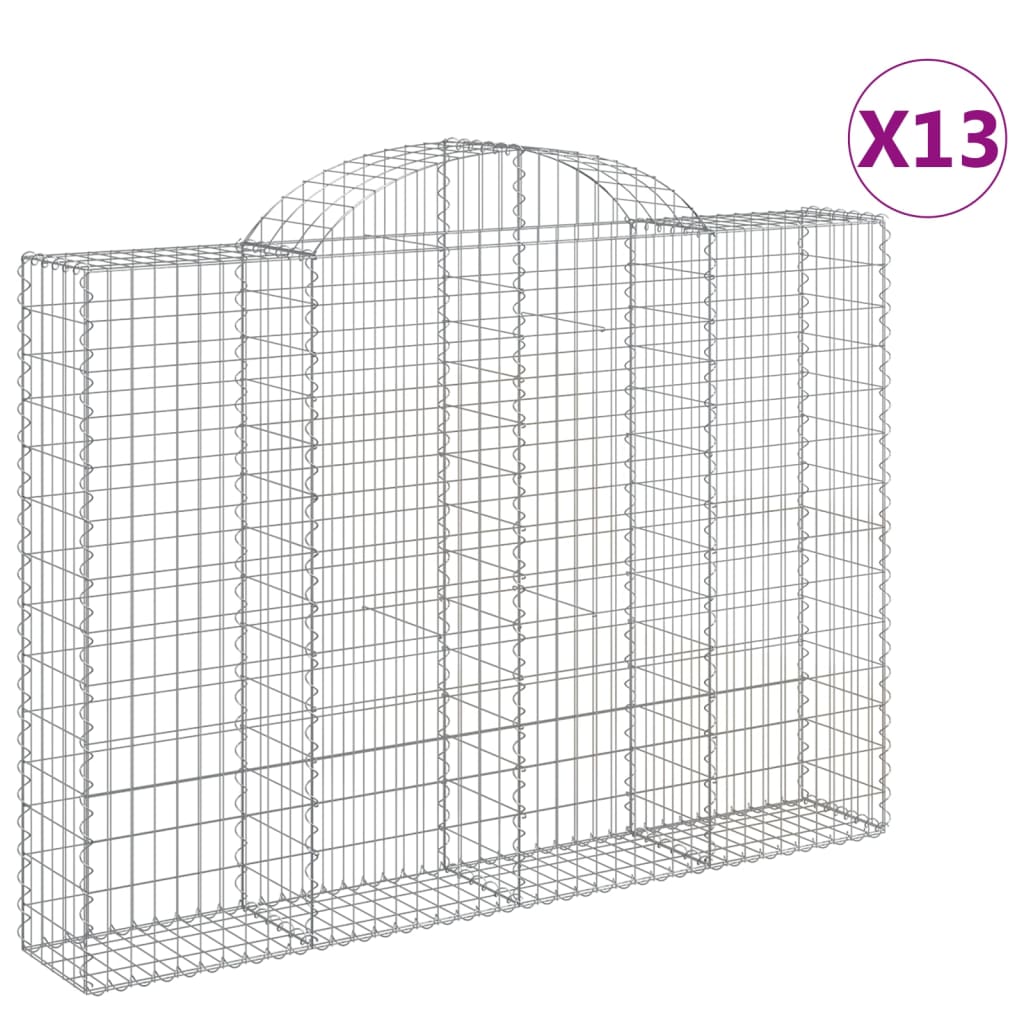 13 db íves horganyzott vas gabion kosár 200x30x140/160 cm 2