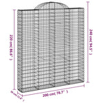8 db íves horganyzott vas gabion kosár 200x30x220/240 cm 6