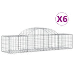 6 db íves horganyzott vas gabion kosár 200x50x40/60 cm 2