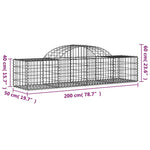 6 db íves horganyzott vas gabion kosár 200x50x40/60 cm 6