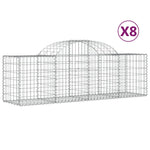 8 db íves horganyzott vas gabion kosár 200x50x60/80 cm 2