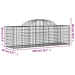 8 db íves horganyzott vas gabion kosár 200x50x60/80 cm 6