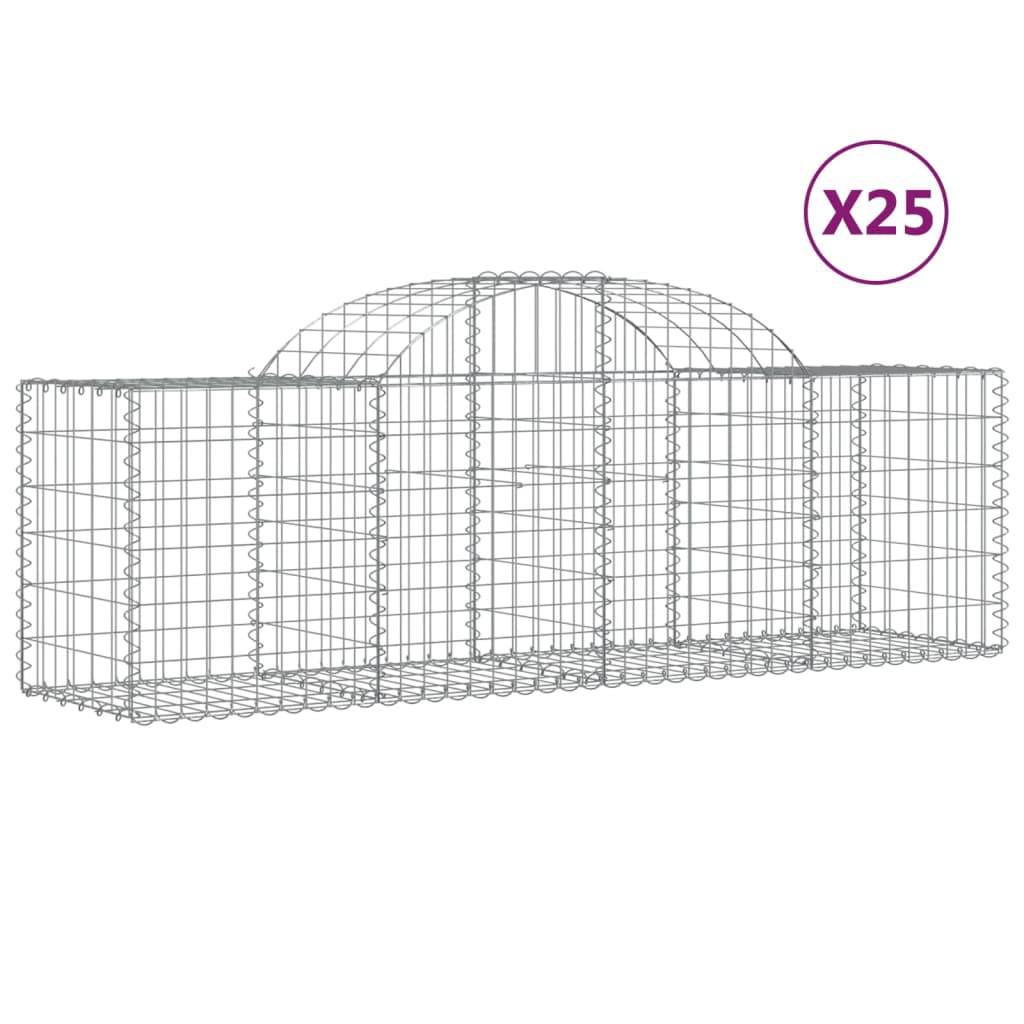 25 db íves horganyzott vas gabion kosár 200x50x60/80 cm 2