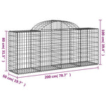 11 db íves horganyzott vas gabion kosár 200x50x80/100 cm 6