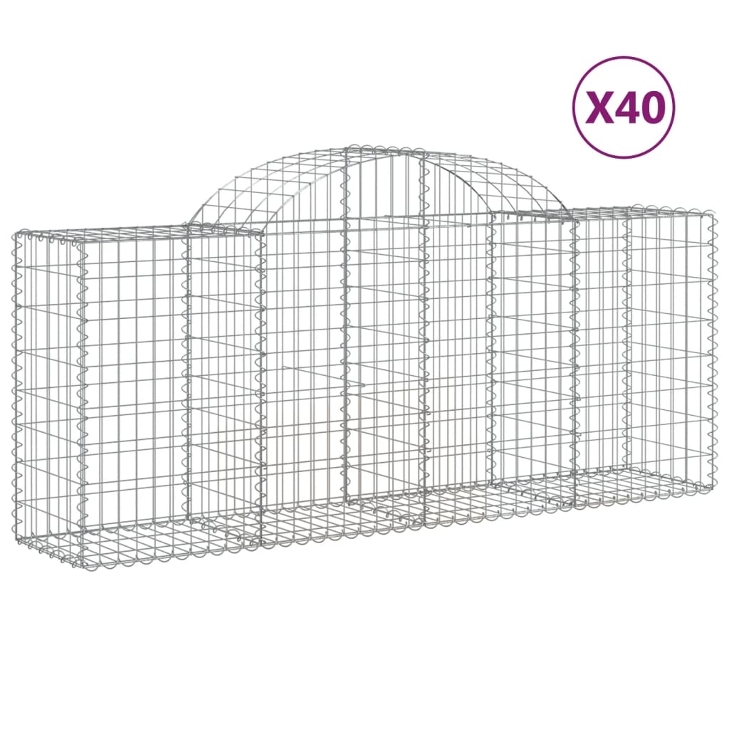 40 db íves horganyzott vas gabion kosár 200x50x80/100 cm 2