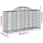 12 db íves horganyzott vas gabion kosár 200x50x100/120 cm 6