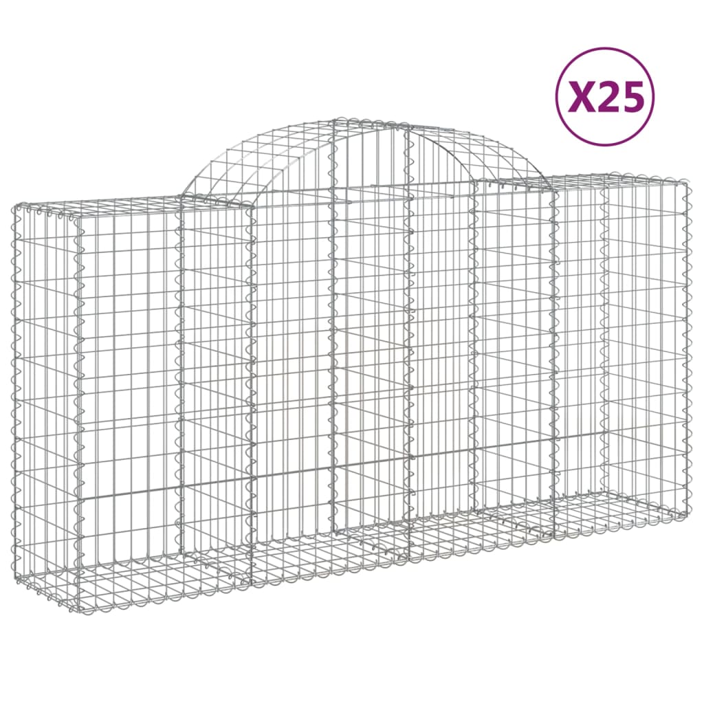 25 db íves horganyzott vas gabion kosár 200x50x100/120 cm 2