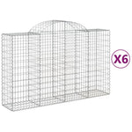 6 db íves horganyzott vas gabion kosár 200x50x120/140 cm 2