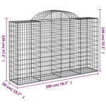 6 db íves horganyzott vas gabion kosár 200x50x120/140 cm 6