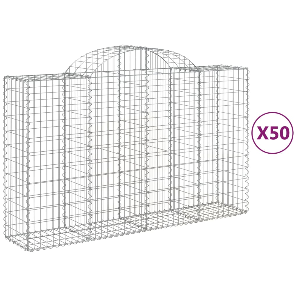 50 db íves horganyzott vas gabion kosár 200x50x120/140 cm 2