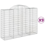 9 db íves horganyzott vas gabion kosár 200x50x140/160 cm 2