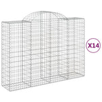 14 db íves horganyzott vas gabion kosár 200x50x140/160 cm 2