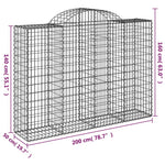 14 db íves horganyzott vas gabion kosár 200x50x140/160 cm 6