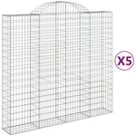 5 db íves horganyzott vas gabion kosár 200x50x180/200 cm 2