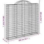 5 db íves horganyzott vas gabion kosár 200x50x180/200 cm 6