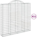 11 db íves horganyzott vas gabion kosár 200x50x180/200 cm 2
