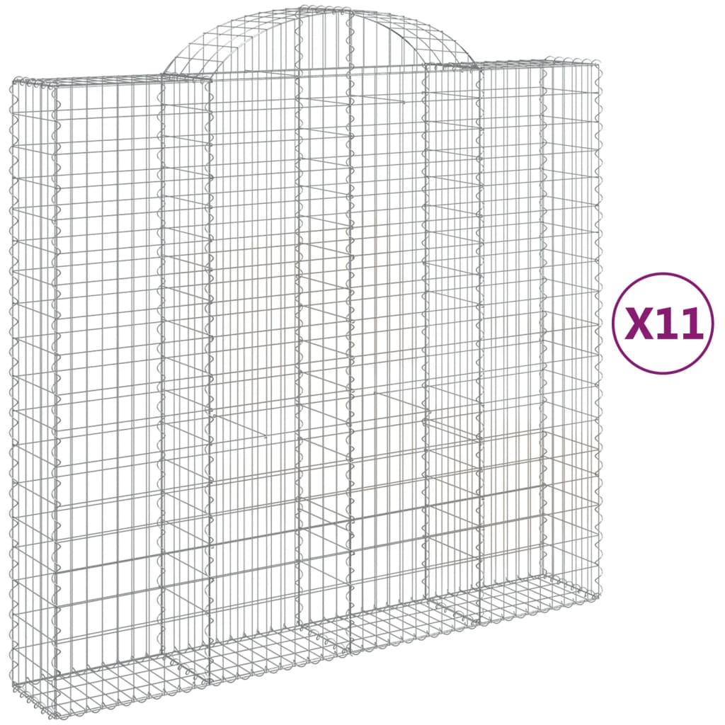 11 db íves horganyzott vas gabion kosár 200x50x180/200 cm 2
