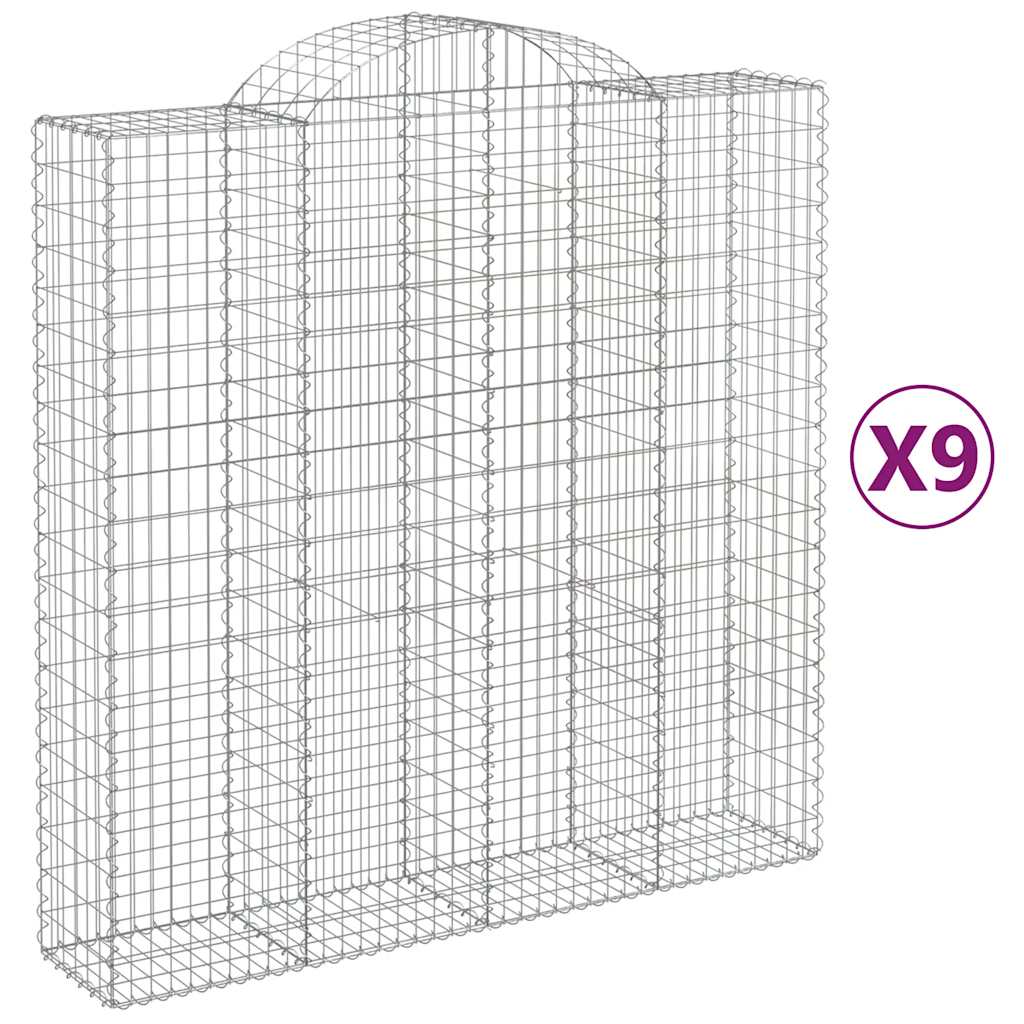 9 db íves horganyzott vas gabion kosár 200x50x200/220 cm 2